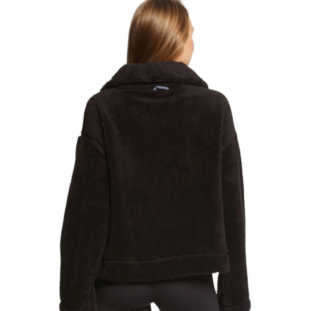 Free‎ People Dazed Hi Neck Zip Sherpa Jacket Black Large - Picture 3 of 16